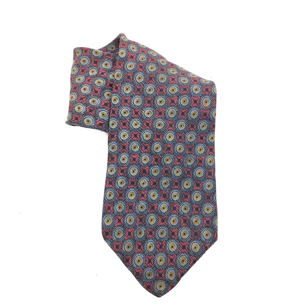 Karl Lagerfeld Silk Tie Geometric Pattern Made in USA
